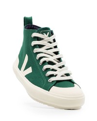 Мужские зеленые высокие кеды от Veja