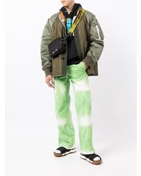 Мужские зеленые джинсы с принтом тай-дай от Heron Preston