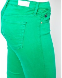 Зеленые джинсы скинни