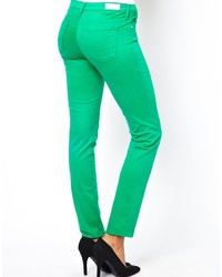 Зеленые джинсы скинни