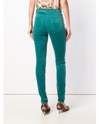 Зеленые джинсы скинни от Elisabetta Franchi