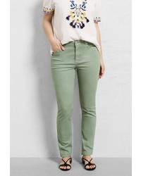 Зеленые джинсы скинни от Violeta BY MANGO