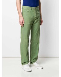 Мужские зеленые джинсы от Kiton