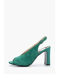 Зеленые замшевые босоножки на каблуке от Francesco Donni