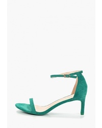 Зеленые замшевые босоножки на каблуке от Ideal Shoes