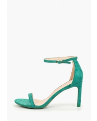 Зеленые замшевые босоножки на каблуке от Ideal Shoes