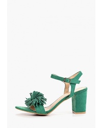 Зеленые замшевые босоножки на каблуке от Stephan