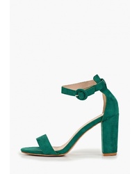 Зеленые замшевые босоножки на каблуке от Sweet Shoes