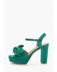 Зеленые замшевые босоножки на каблуке от Sweet Shoes