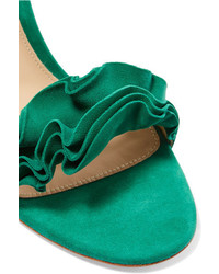 Женские зеленые замшевые босоножки от Gianvito Rossi