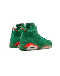 Мужские зеленые замшевые высокие кеды от Jordan