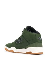 Мужские зеленые замшевые высокие кеды от Bally