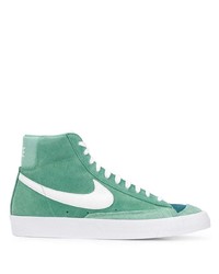 Мужские зеленые замшевые высокие кеды от Nike