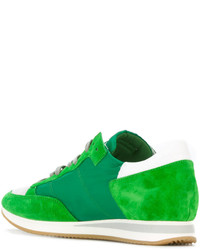 Мужские зеленые замшевые кеды от Philippe Model