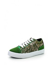 Женские зеленые замшевые кеды