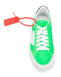 Женские зеленые замшевые низкие кеды от Off-White