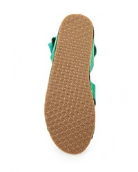 Зеленые замшевые сандалии на плоской подошве от NexPero