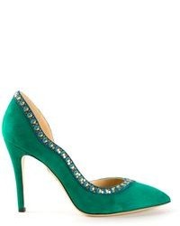 Зеленые замшевые туфли от Charlotte Olympia