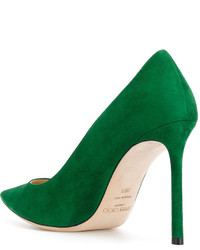Зеленые замшевые туфли от Jimmy Choo