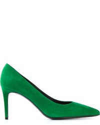 Зеленые замшевые туфли от Saint Laurent