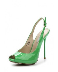 Зеленые кожаные босоножки на каблуке от Paolo Conte