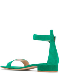 Женские зеленые кожаные босоножки от Gianvito Rossi