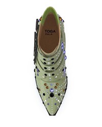 Зеленые кожаные ботильоны от Toga Pulla