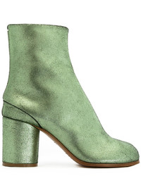 Женские зеленые кожаные ботинки от Maison Margiela