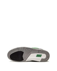 Мужские зеленые кожаные высокие кеды от Jordan