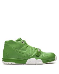 Мужские зеленые кожаные высокие кеды от Nike