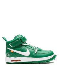Мужские зеленые кожаные высокие кеды от Nike