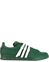 Мужские зеленые кожаные кеды от Adidas By Raf Simons