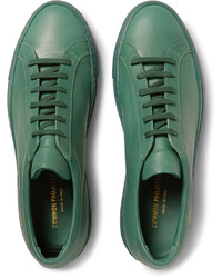Мужские зеленые кожаные кеды от Common Projects