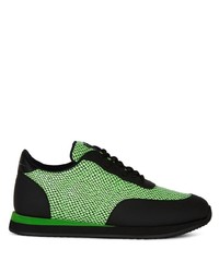 Мужские зеленые кожаные кроссовки от Giuseppe Zanotti