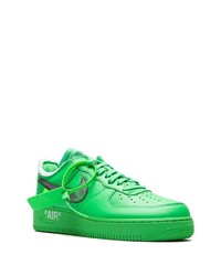 Мужские зеленые кожаные низкие кеды от Nike X Off-White