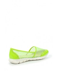 Женские зеленые кожаные слипоны от Catisa