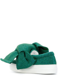 Женские зеленые кожаные слипоны от Joshua Sanders