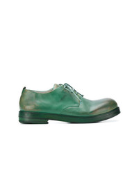 Зеленые кожаные туфли дерби от Marsèll