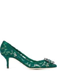 Зеленые кожаные туфли от Dolce & Gabbana