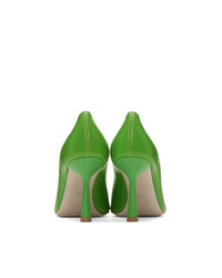 Зеленые кожаные туфли от Miu Miu