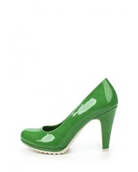 Зеленые кожаные туфли от Marco Tozzi
