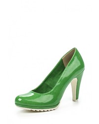 Зеленые кожаные туфли от Marco Tozzi