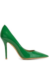 Зеленые кожаные туфли от Salvatore Ferragamo