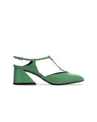 Зеленые кожаные туфли от Yuul Yie