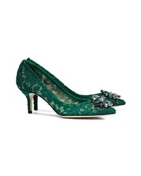 Зеленые кружевные туфли от Dolce & Gabbana