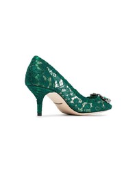 Зеленые кружевные туфли от Dolce & Gabbana
