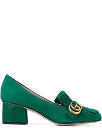 Женские зеленые лоферы от Gucci