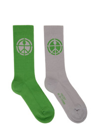 Зеленые носки с принтом