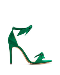 Зеленые сатиновые босоножки на каблуке от Alexandre Birman