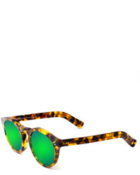 Зеленые солнцезащитные очки с леопардовым принтом